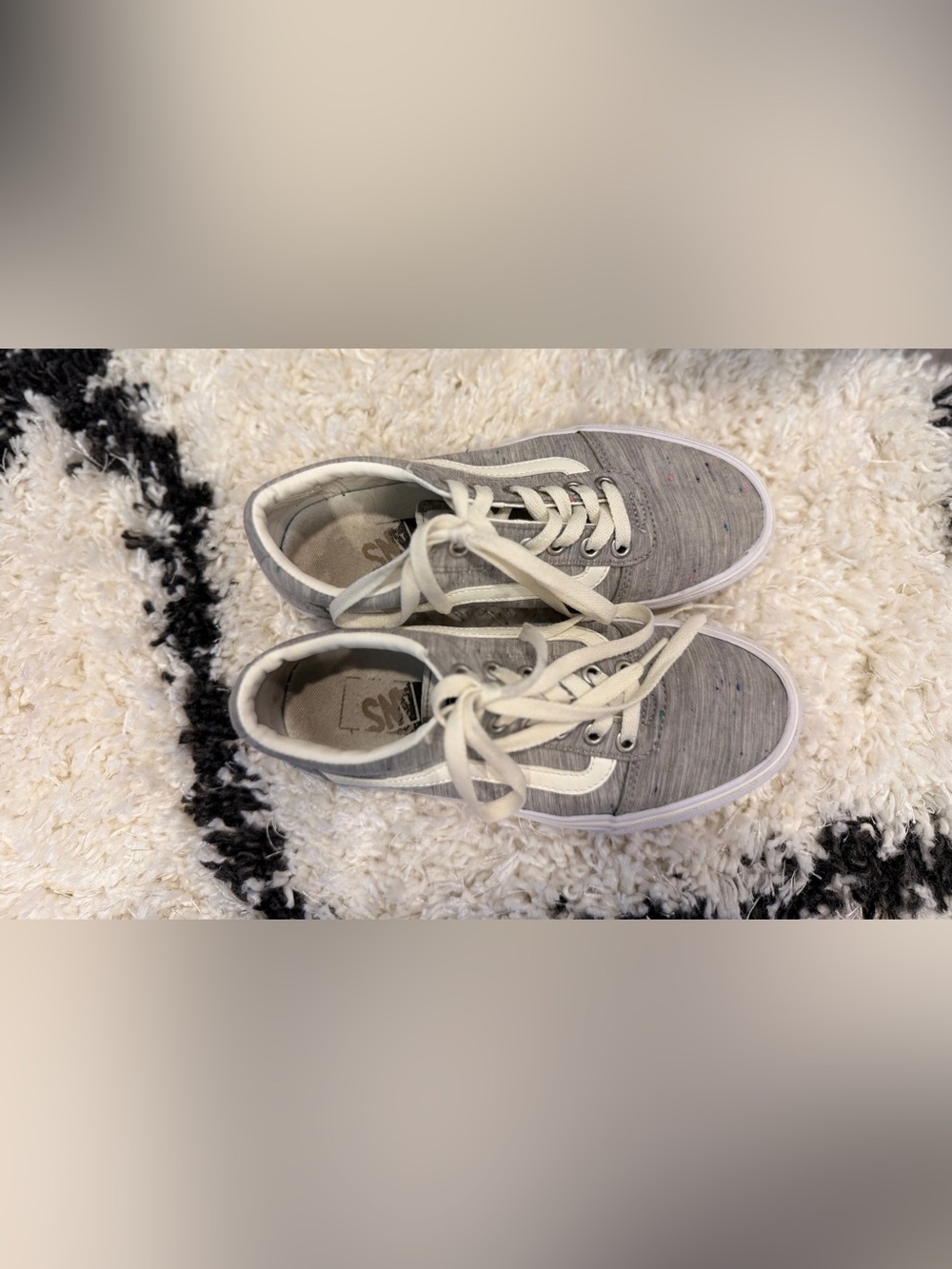 Women’s Vans Old Skool Speckled Jersey Sneakers – Size 6 – Gray/White - Picture 9 of 12